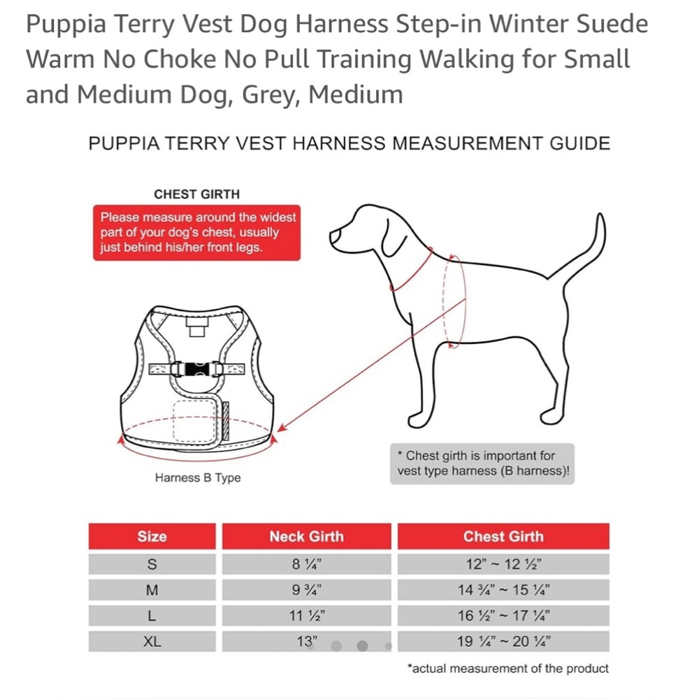 Puppia Dog Harness | Silver Metallic & Black | L | Adjustable | New - Picture 8 of 11